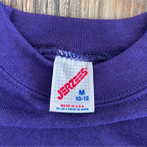 Vtg 90s JERZEES NUBLEND Girls M 10-12 Purple Crewneck Sweatshirt USA NOS NWT - Picture 8 of 9
